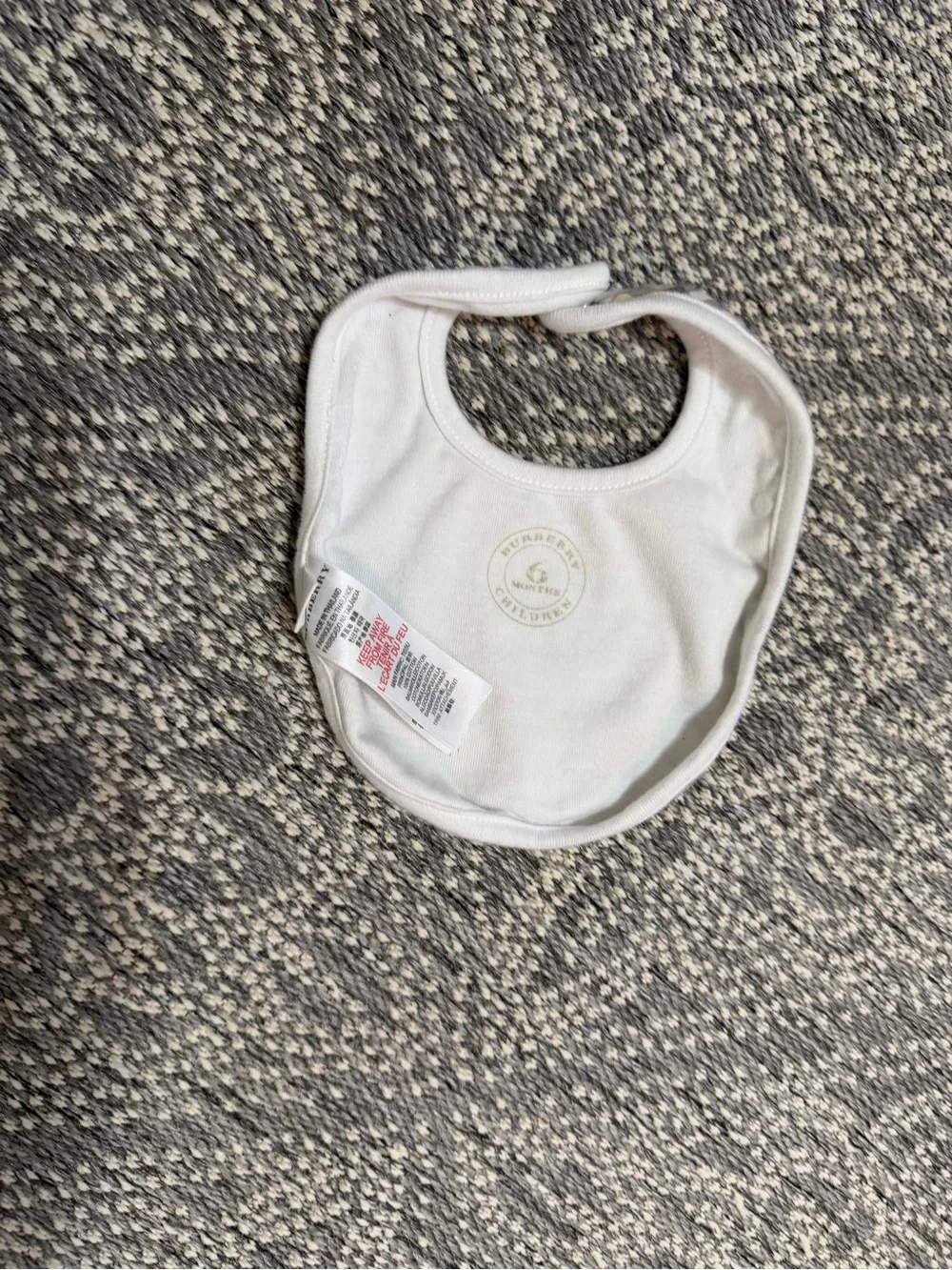 Burberry Baby Bib Size 6 Months Authentic Beige Check Plaid Baby Bib White Trim